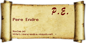 Pere Endre névjegykártya